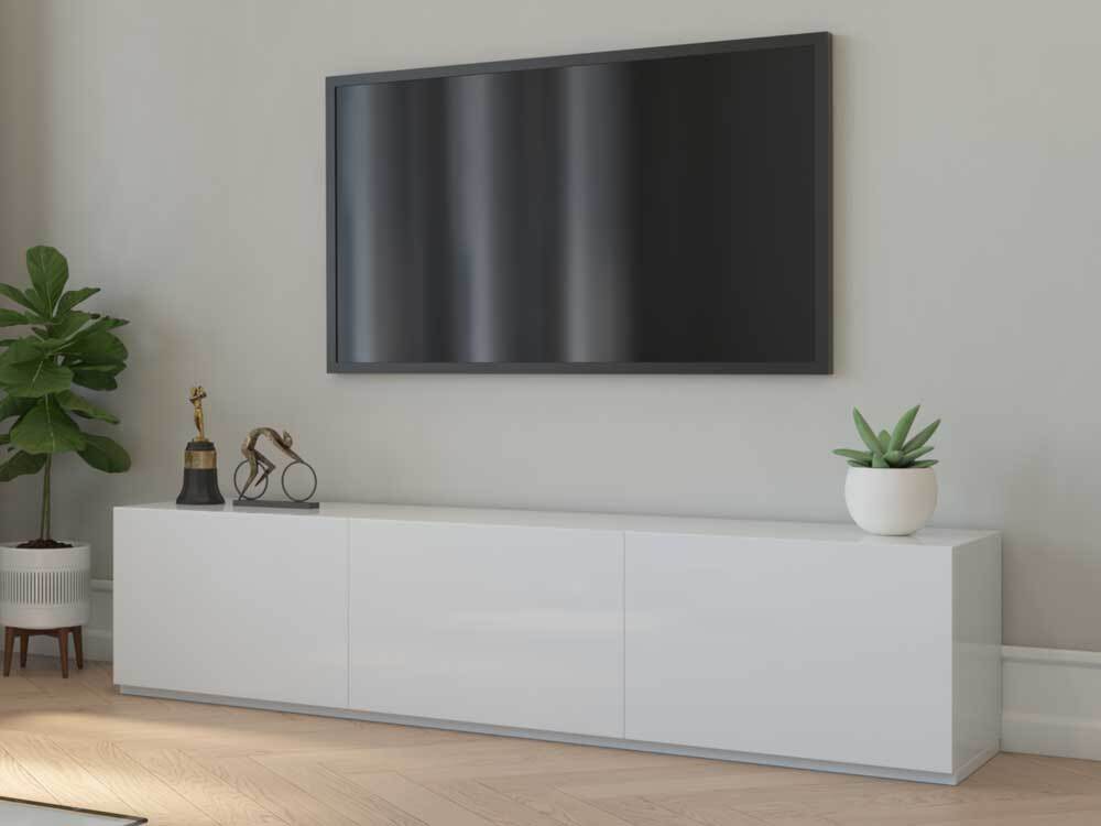 1.8m High White Gloss Suprilla TV Unit