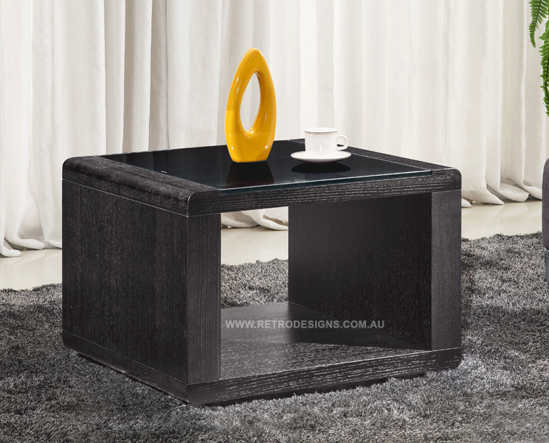 Metro Side Table With Tempered Glass Top