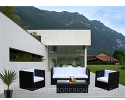 Selina 5 Seater Wicker Outdoor Furniture Black