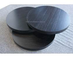 Artisco Round Coffee Table In Black Oak