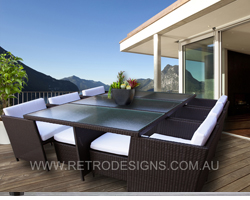 Brown Centra 12 Seater Wicker Outdoor Dining