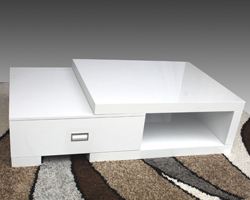 White High Gloss Retro Coffee Table