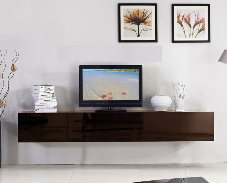 dark brown tv wall unit