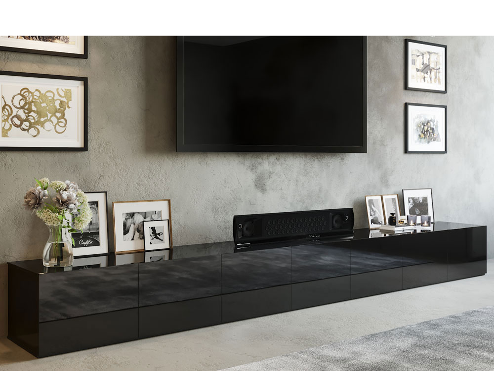 Long black tv cabinet discount
