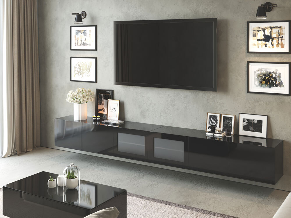 3 6m Black Floating Tv Unit 360cm, Coffee Table And Tv Unit Combo Philippines