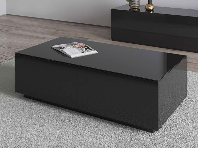 Black Gloss Coffee Table With Glass Top, Black Coffee Table Melbourne