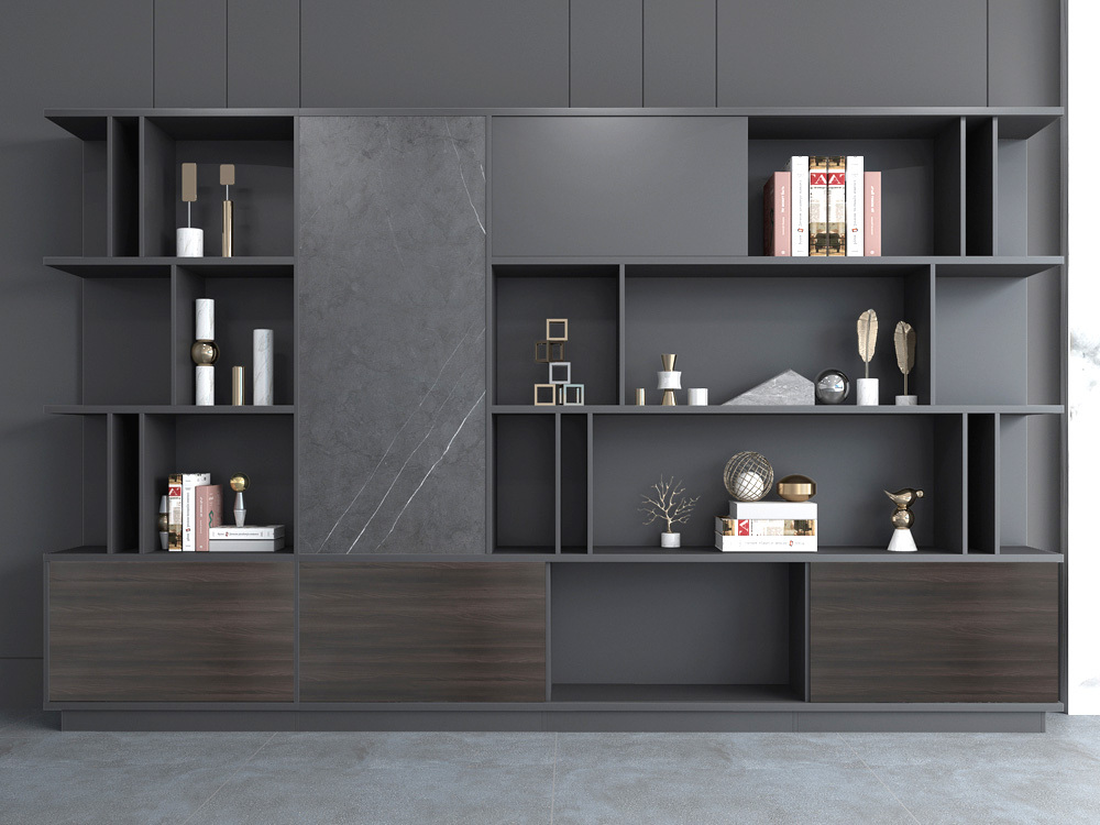 Luxury Designer Tall Square Shelving/Storage Unit Gloss Grey 