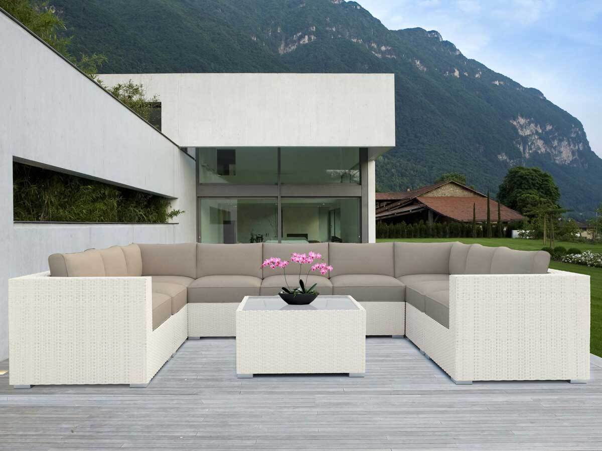 White Grand Jamerson Modular Outdoor Furniture Setting