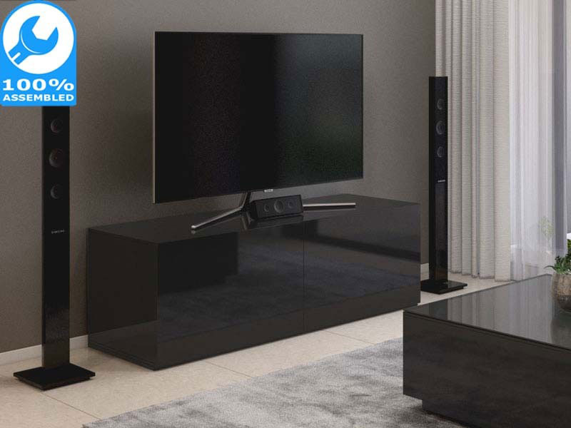 Small Tv Cabinet 120cm Or 1 2m Small Black Entertainment Unit