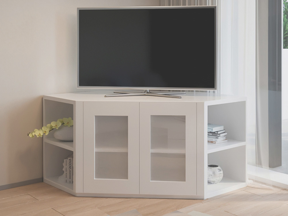 Olympia White Corner Tv Unit, Corner Cabinets Living Room Australia