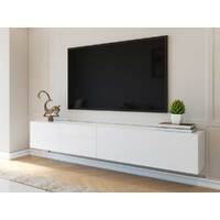 2.4m Majeston White Floating TV Cabinet - Thumbnail 1