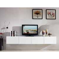 2.4m Majeston White Floating TV Cabinet