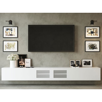 3.6m Glacia White Floating TV Cabinet