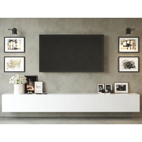 3.6m Majeston White Gloss Floating TV Cabinet - Thumbnail 1