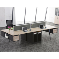 Kensington Pro 4 Person Office Workstation Desk - Thumbnail 1